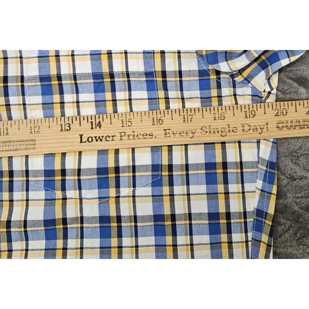 J.Crew‎ Shirt Men's Size Small Blue Yellow Plaid Flex Washed Slim Long Sleeve